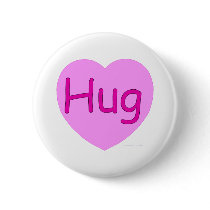 Hug Pink Heart buttons by ValentinesDayHearts Hug Pink Heart buttons