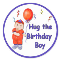 Hug the Birthday Boy Stickers