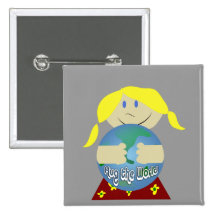 Hug the World Pinback Button