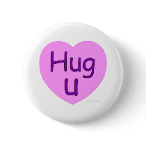 Hug U Pink Heart buttons