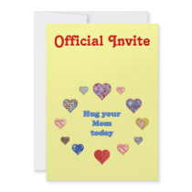 Hug Your Mom Custom Invitations