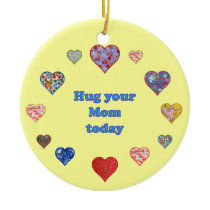 Hug Your Mom Christmas Tree Ornaments
