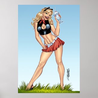 Huge 24x34 Milkshake Pinup Girl Poster by Al Rio print