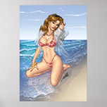 Huge 25x35 Sexy Bikini Beach Pinup from Al Rio Posters