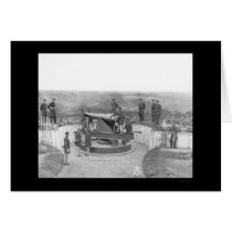 Huge Artillery Gun and Officers in Washington 1865 cards