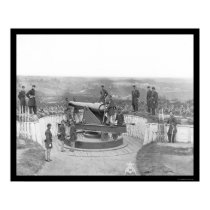 Huge Artillery Gun and Officers in Washington 1865 posters