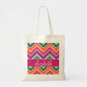 Huge Colorful Chevron Pattern with Name Bags