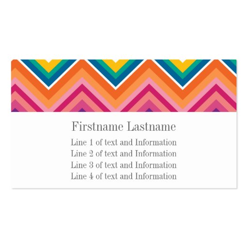 Huge Colorful Chevron Pattern with Name Business Card Templates (back side)