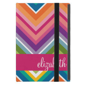 Huge Colorful Chevron Pattern with Name iPad Mini Covers
