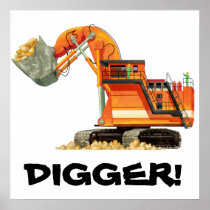 Huge Orange Digger Poster