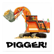 Huge Orange Digger Poster