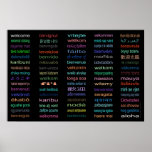 HUGE Welcome in 80 Languages BLACK Poster -5sizes! posters