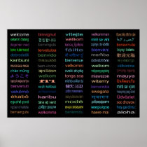 HUGE Welcome in 80 Languages BLACK Poster -5sizes!