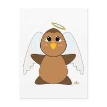 Huggable Angel Brown Owl postcards