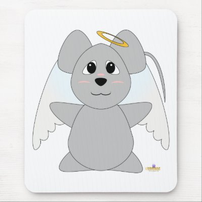 Huggable Angel Gray Mouse Mouse Pad by huggables