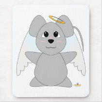 Huggable Angel Gray Mouse Mouse Pad