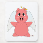 Huggable Angel Pink Piglet mousepads