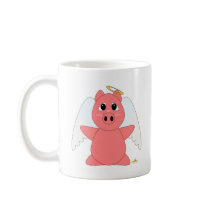 Huggable Angel Pink Piglet Mug
