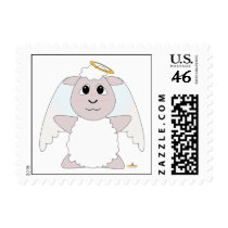 Huggable Angel White Sheep Postage Stamp