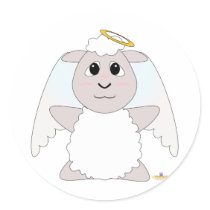 Huggable Angel White Sheep stickers by huggables Huggable Angel White Sheep stickers