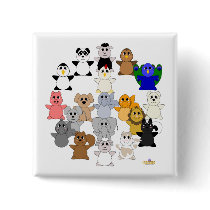 Huggable Animal Peace Sign buttons by huggables Huggable Animal Peace Sign buttons