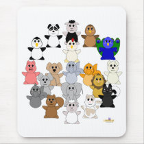 Huggable Animal Peace Sign mousepads by huggables Huggable Animal Peace Sign mousepads
