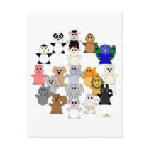 Huggable Animal Peace Sign postcards