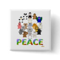Huggable Animals Peace Sign Peace buttons