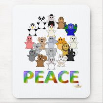 Huggable Animals Peace Sign Peace mousepads by huggables Huggable Animals Peace Sign Peace mousepads