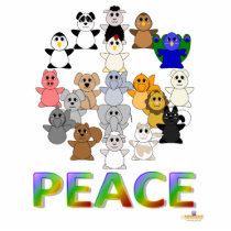 Huggable Animals Peace Sign Peace photo sculptures