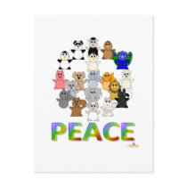 Huggable Animals Peace Sign Peace postcards