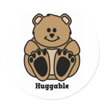Huggable Bear Round Stickers