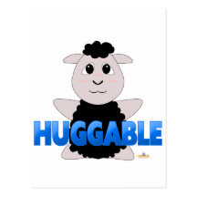 Huggable Black Sheep Blue Huggable Post Card