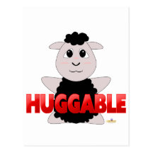 Huggable Black Sheep Red Huggable Postcards