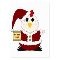 Huggable Chicken Santa business cards
