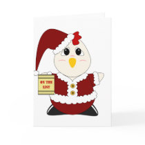 Huggable Chicken Santa cards