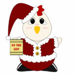 Huggable Chicken Santa Acrylic Cut Outs