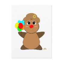 Huggable Clown Brown Owl postcards
