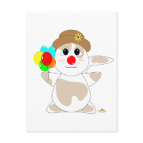 Huggable Clown Tan Cat postcards by huggables Huggable Clown Tan Cat postcards