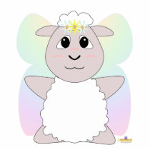 Huggable Fairy White Sheep photo sculptures