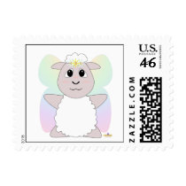 Huggable Fairy White Sheep Postage Stamp