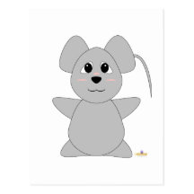 Huggable Gray Mouse Post Card