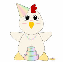 Huggable Pastel Birthday White Chicken photo sculptures by huggables Huggable Pastel Birthday White Chicken photo sculptures