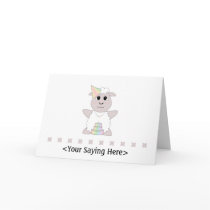 Huggable Pastel Birthday White Sheep Greeting Cards