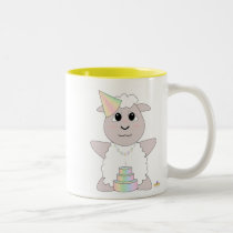 Huggable Pastel Birthday White Sheep mugs