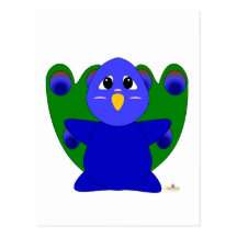Huggable Peacock Postcard
