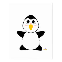 Huggable Penguin Post Card