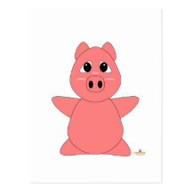 Huggable Pink Piglet Post Cards