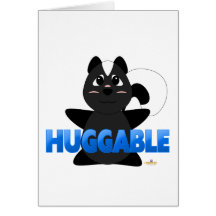 Huggable Skunk Blue Huggable Greeting Card