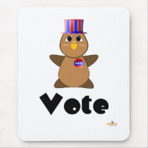 Huggable Voting Brown Owl Vote mousepads